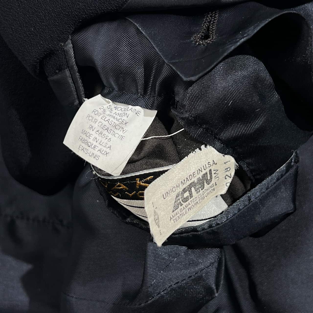 USA製 DONNA KARAN NEW YORK COUTURE ダナキャラン テーラードジャケット /ブラック系 メンズ アメリカ製