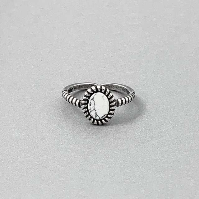 White Marble Ring #086