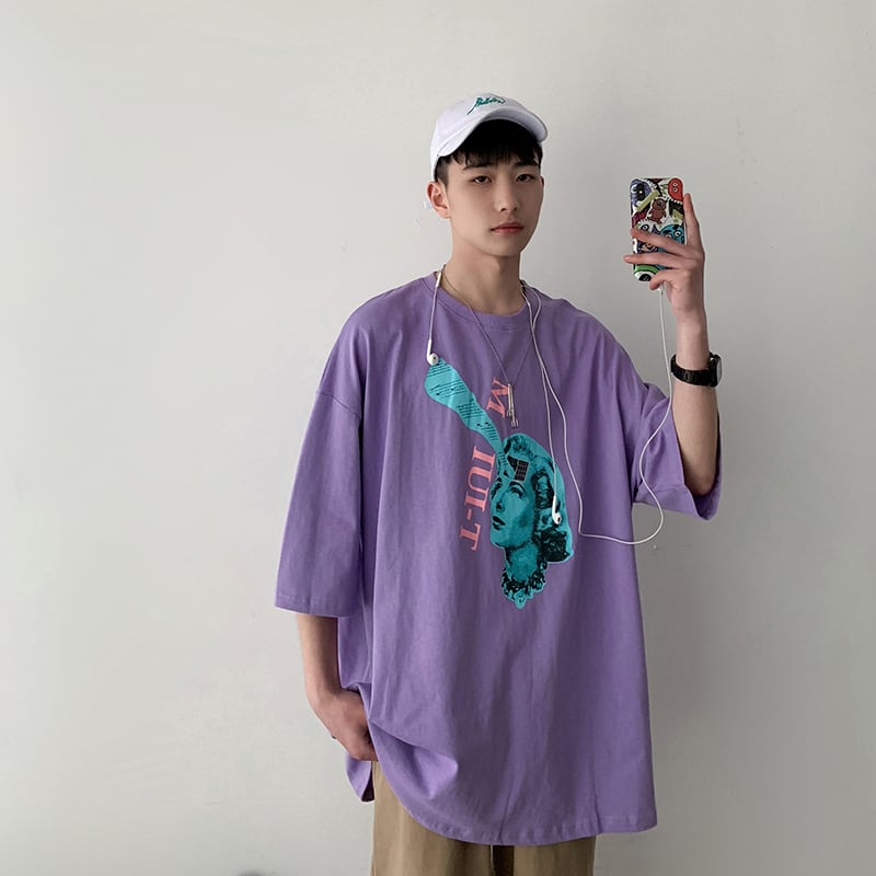 全3色 Tシャツ カットソー プリント カジュアル シンプル