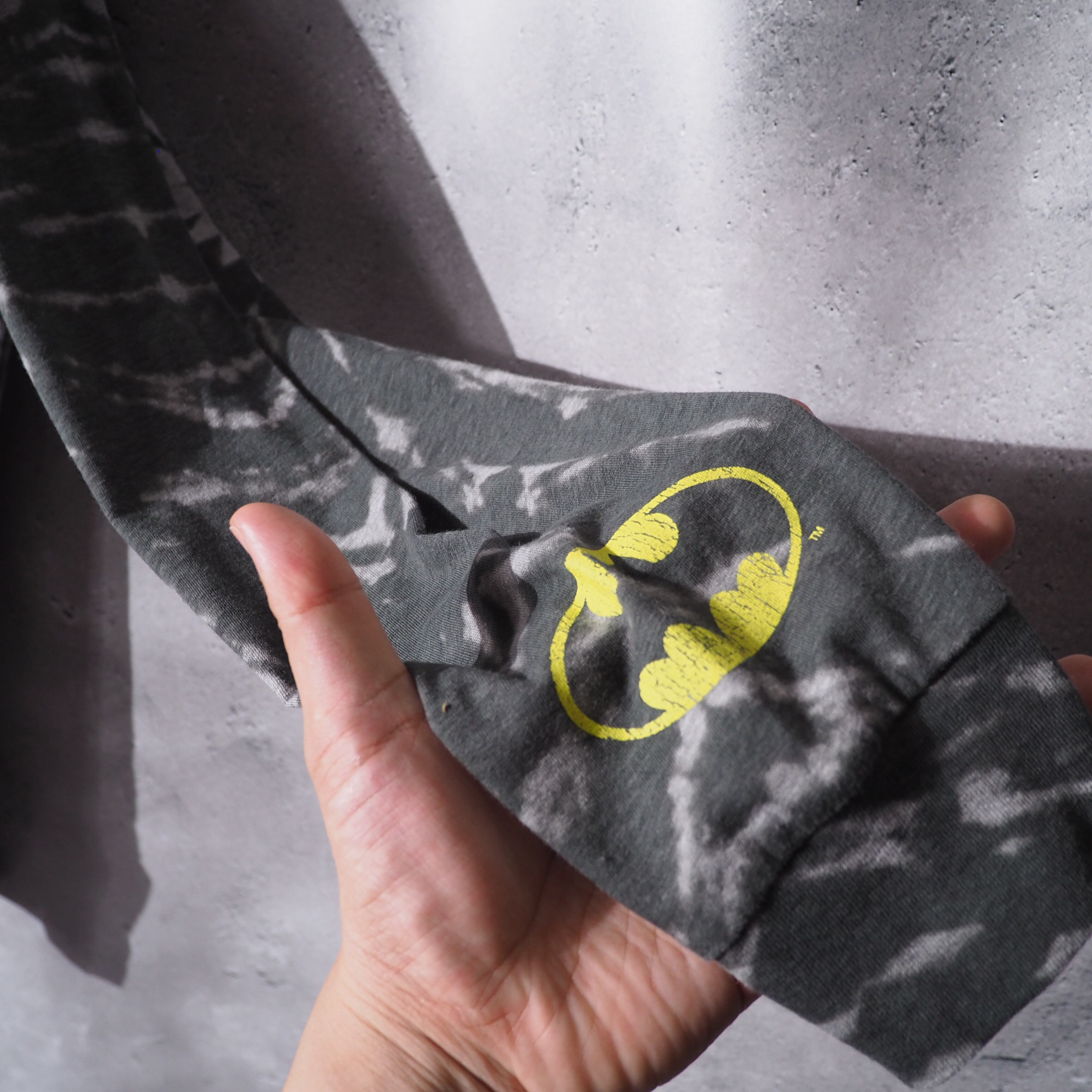 ” BATMAN ” Faint printed Tie dye dyeing long sleeve Tee