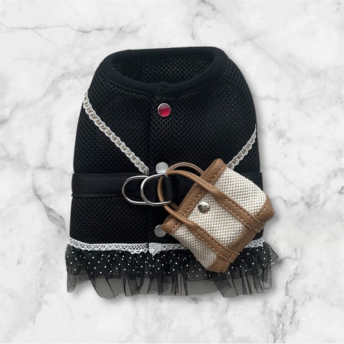 【ハーネス＆ショルダートート】ブラック&ナチュラル❤おそろいコーデ【送料無料】