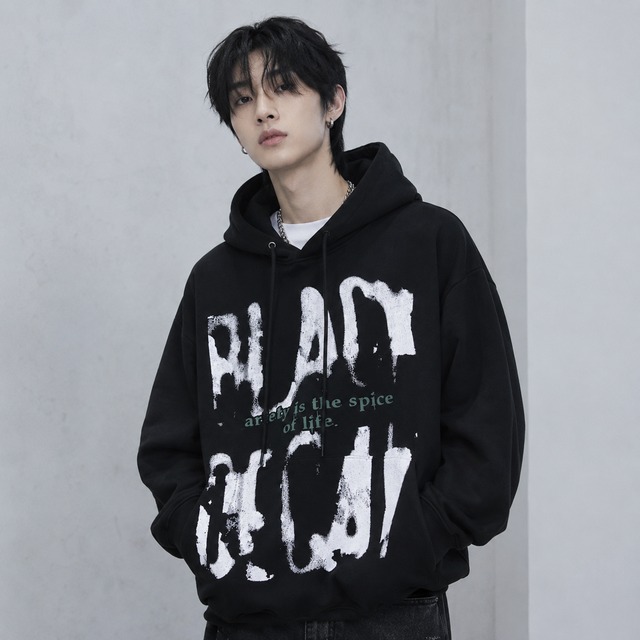 Letter Graffiti Print Hoodie 0003