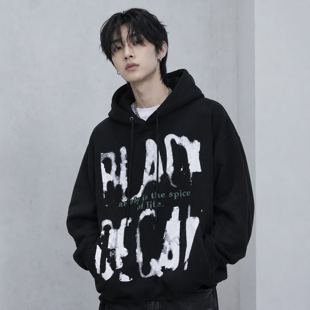 Letter Graffiti Print Hoodie 0003