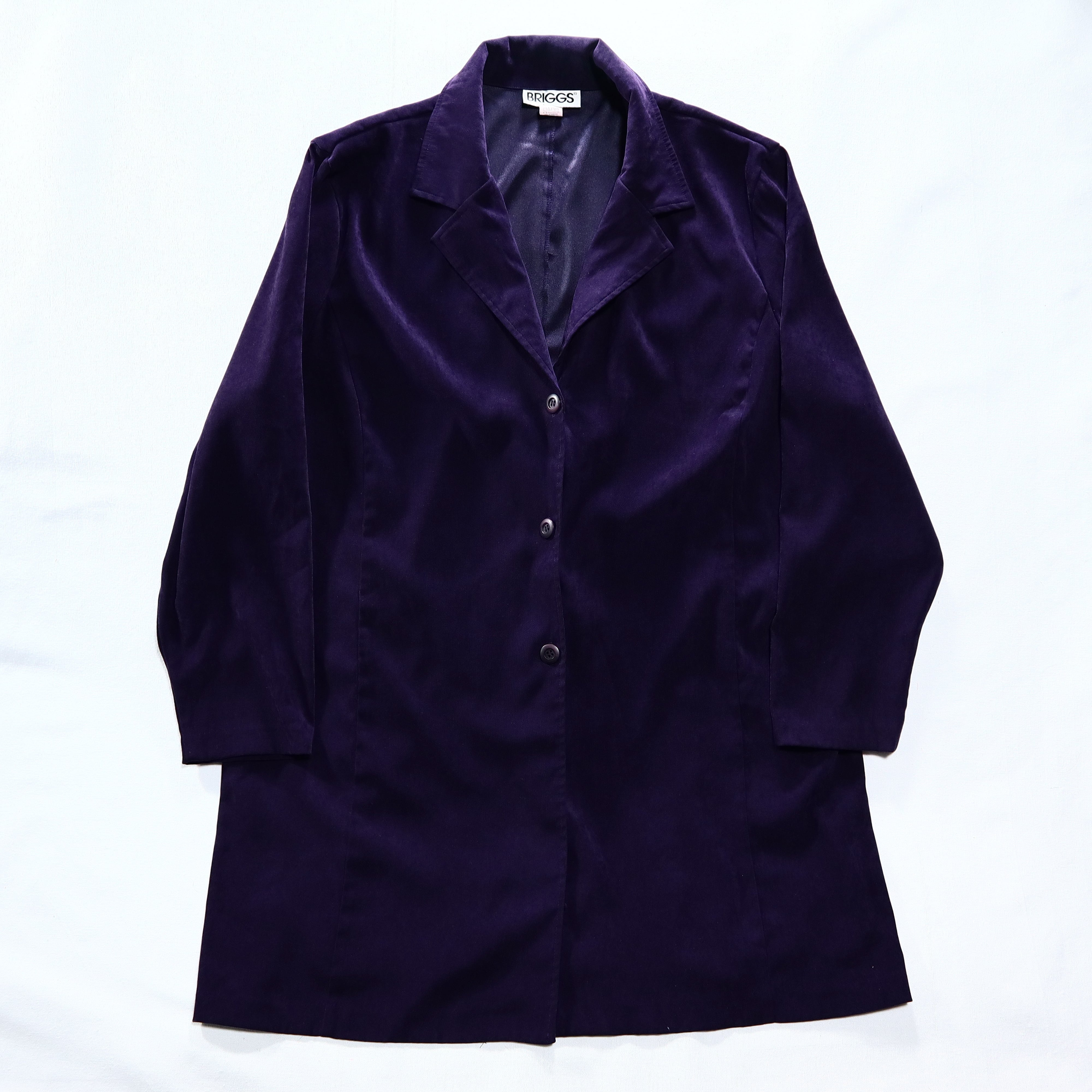 made in USA" deep purple long fake-suede shirt | 古着屋 KafuCa
