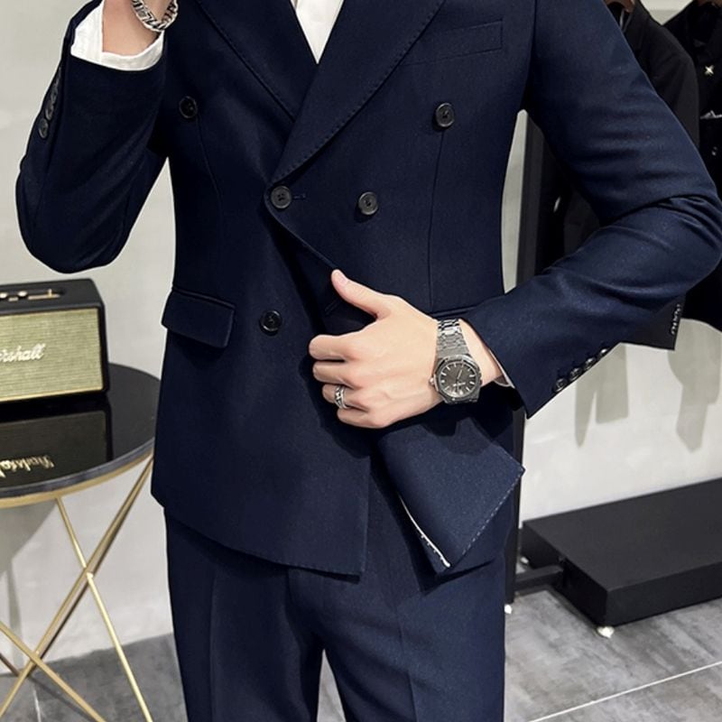 ステッチデザイン ダブルボタンスーツ 5color SU0068 | R-Base