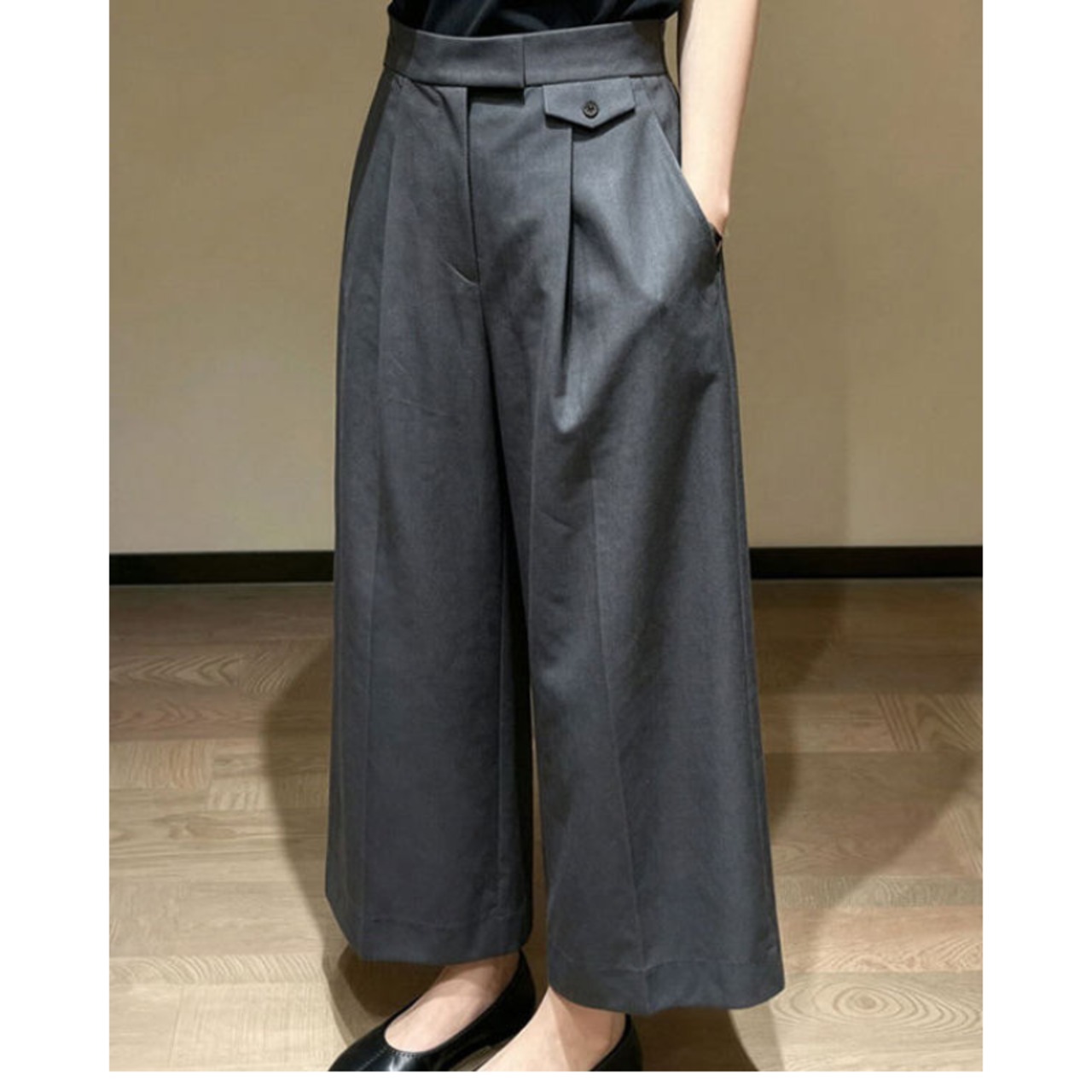 タック入り ベルト付き ワイド パンツ  1col  00012・画像4