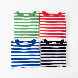 mao made　ピマ8分袖ワイドプルオーバー (ボーダー)