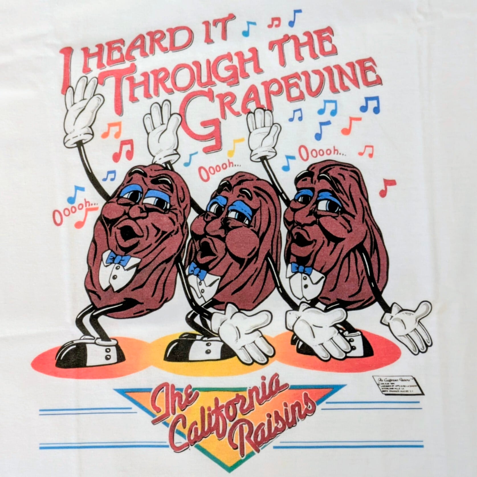 【 California Raisins（ カリフォルニアレーズン ）】『 I HEARD IT THROUGH THE CRAPEVINE 』/ Tシャツ〚アメリカン雑貨 アメトイ〛