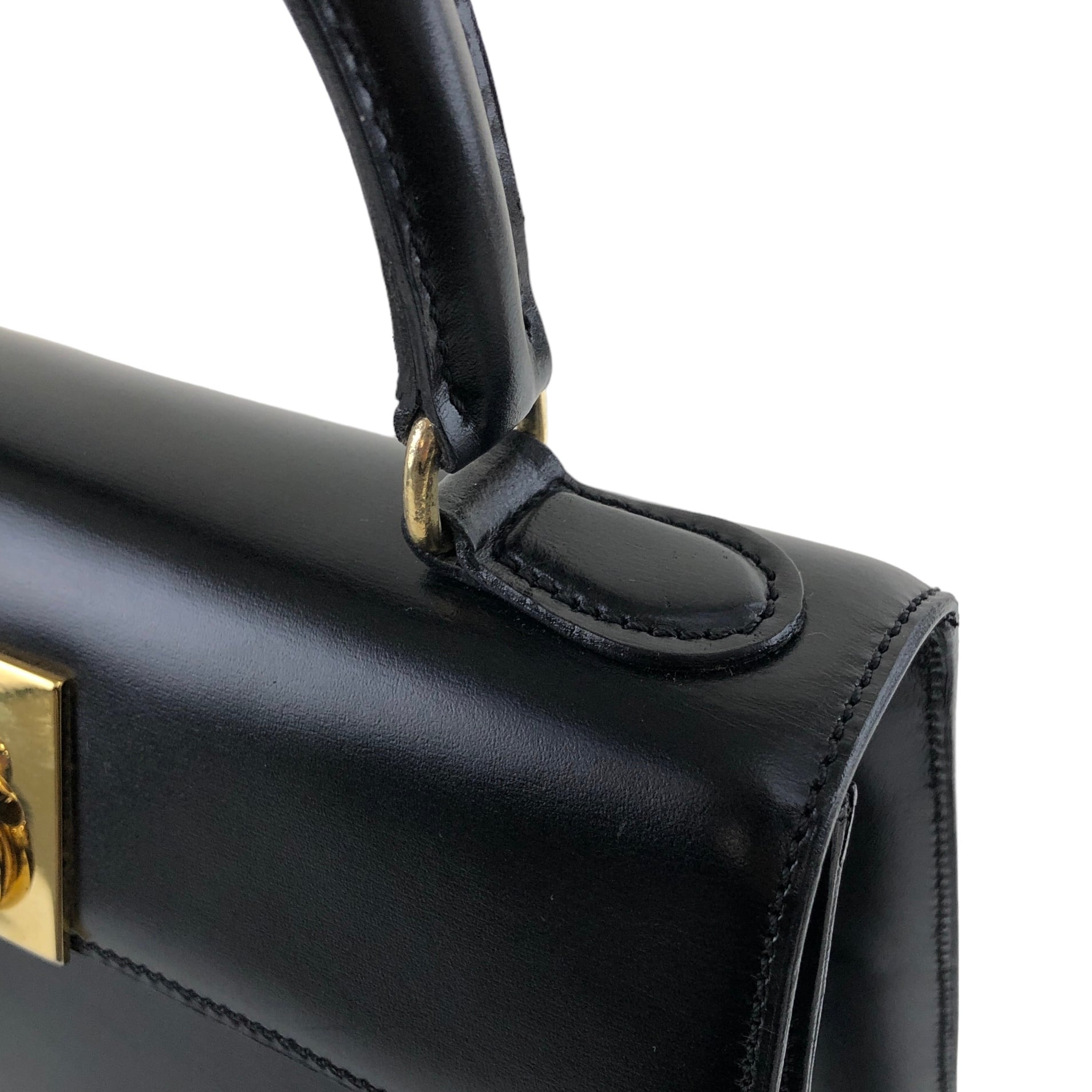 CELINE セリーヌ レザー ガンチーニ ハンドバッグ ブラック vintage