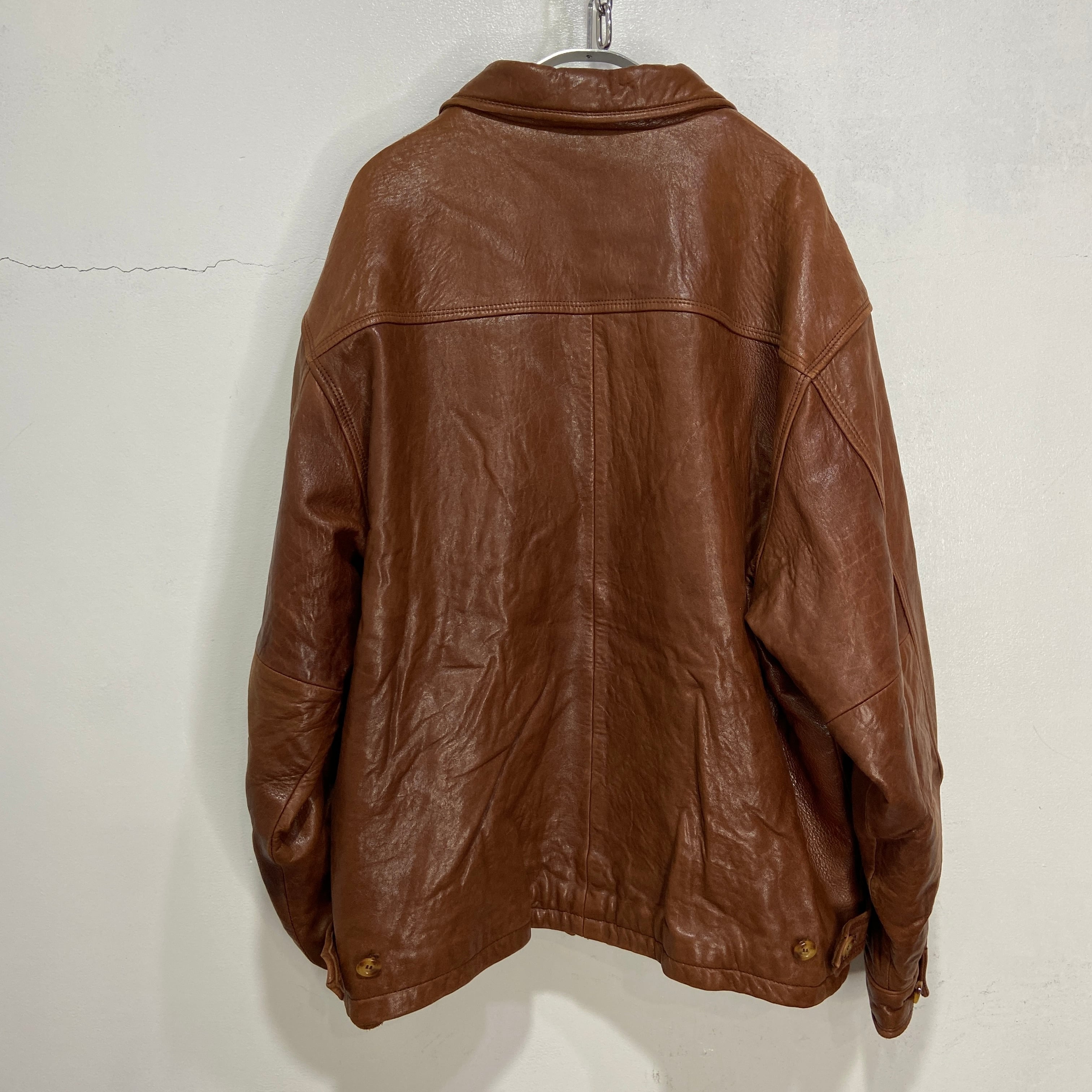 90s BrooksBrothers ラムレザージャケット 本革 ブラウン L | 古着屋 Uan