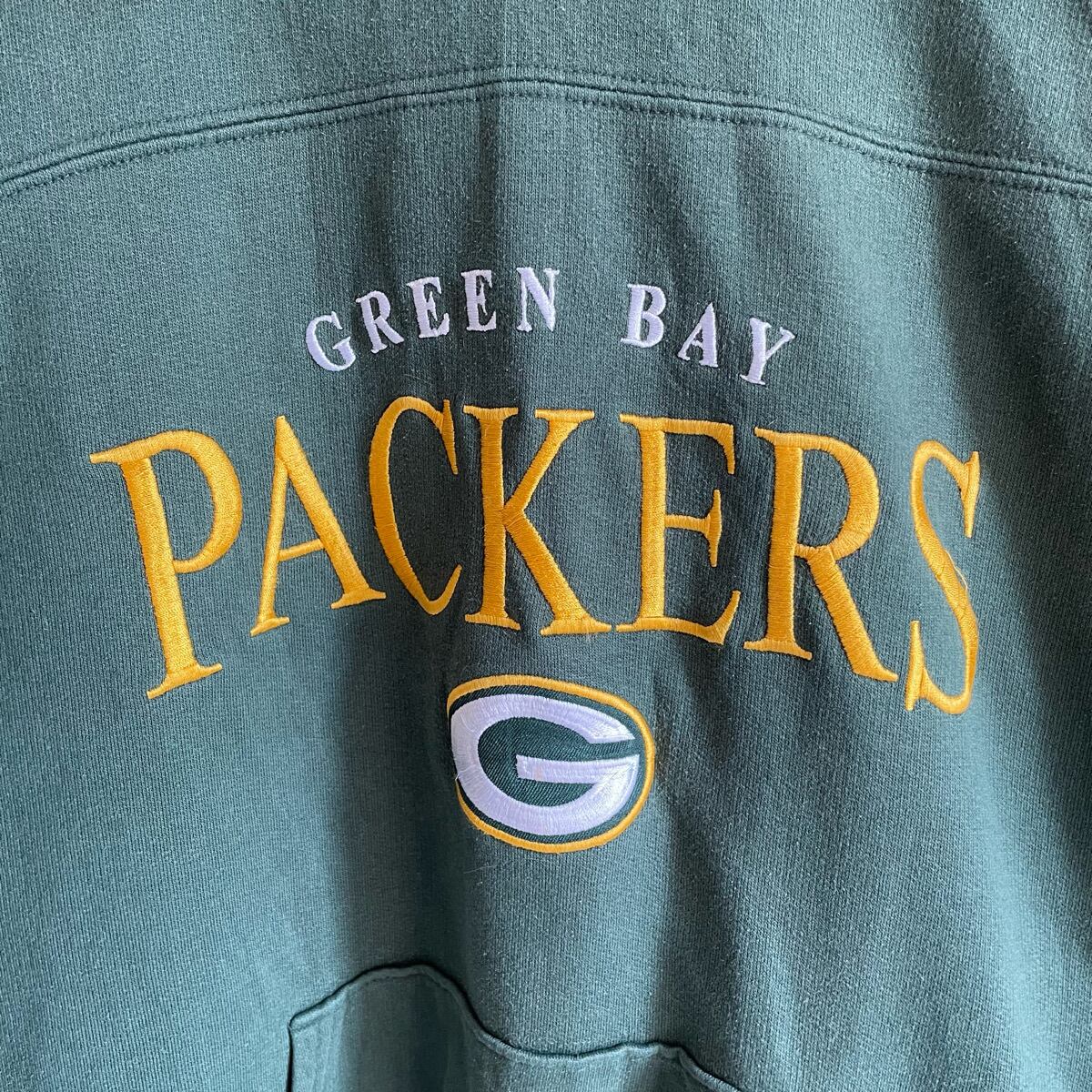 NFL packers パッカーズ チームロゴ刺繍 フーディ 裏起毛