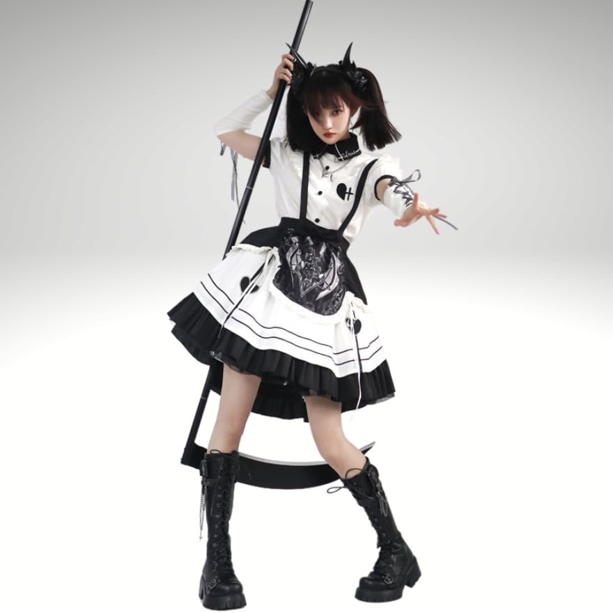 ロリータ服 ロリータ オールインワン メイド服 コンカフェ 悪魔 JSK ジャンパー