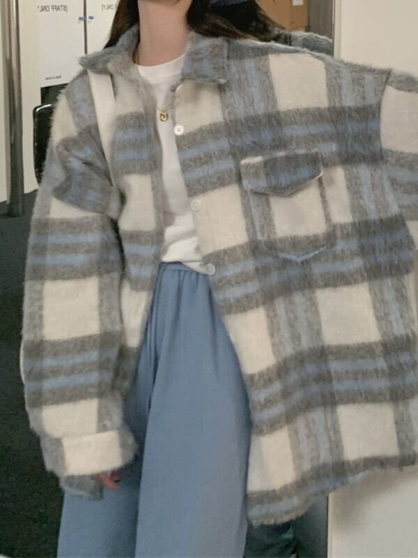 【未使用】tweed plaid middle coat Sサイズ tweed plaid middle coat /2color un1492 | Until.