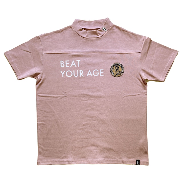 ORGANIC COTTON MOCK NECK FOOTBALL SHIRT -SMOKE PINK-