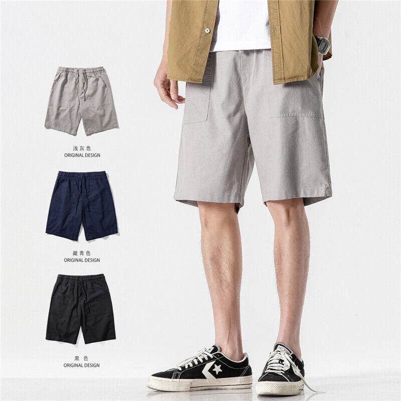 【新作】【送料無料】 Yidaoヴィンテージ20夏の新しいese無地カジュアルオールマッチスポーツショーツ男の子トレンドリネンパンツ男性-アリババ サマー 夏物 ブルマー ソリッドカラー ビンテージ hip6-161141979627216