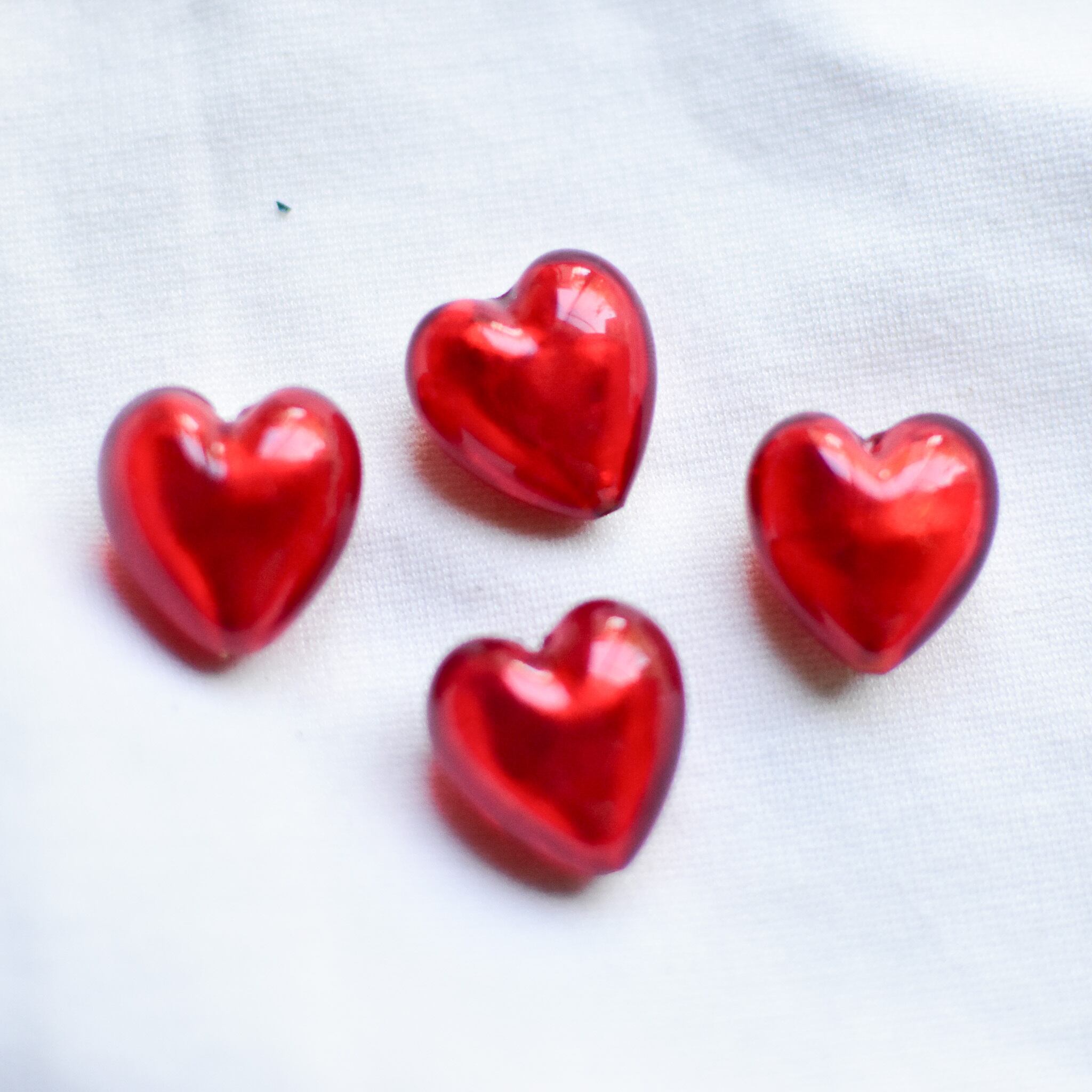 ベネチアンガラスビーズ ハート型 ルビーノ レッド 16ミリ | チェコ
