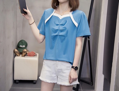 【大きいサイズXL-4XL】【春夏新作】ファッションTシャツ♪ブルー/ブラック2色展開◆#sctmsm-270167