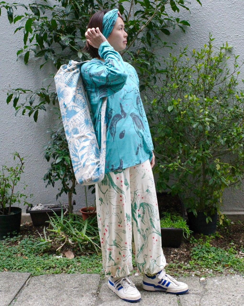 アラジンパンツ size S (ネイビー/毛糸玉柄) | Juana de Arco