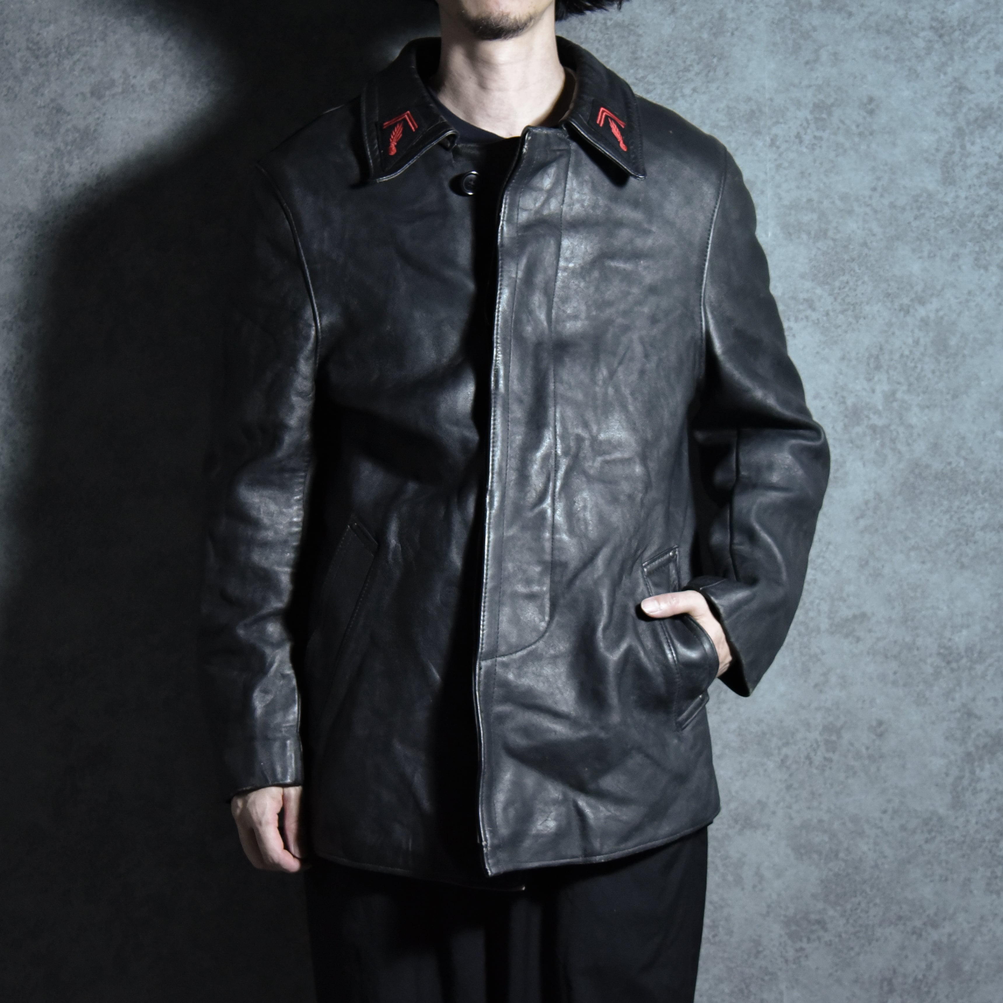 50-60s French Army Leather Fireman Jacket フランス軍 レザー