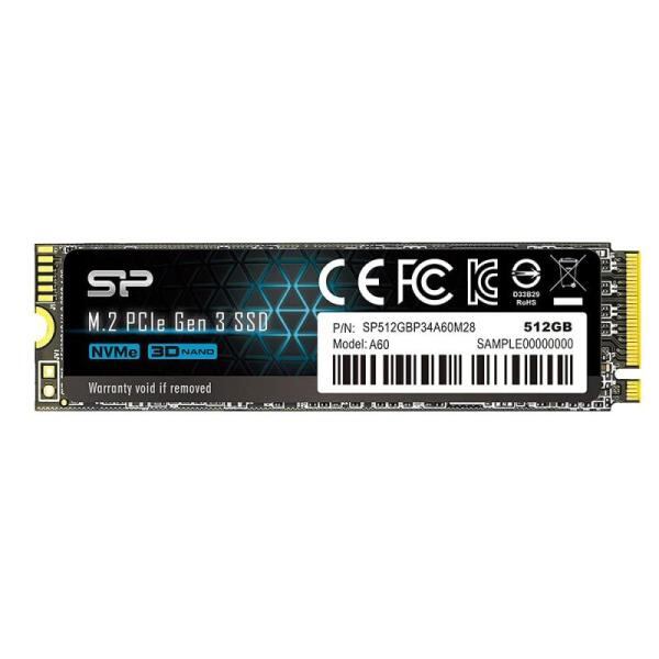 シリコンパワー M.2 SSD 512GB NVMe 最終値下げ シリコンパワー SSD 512GB 3D NAND M.2 2280 PCIe3.0×4 NVMe1.3 P34A60