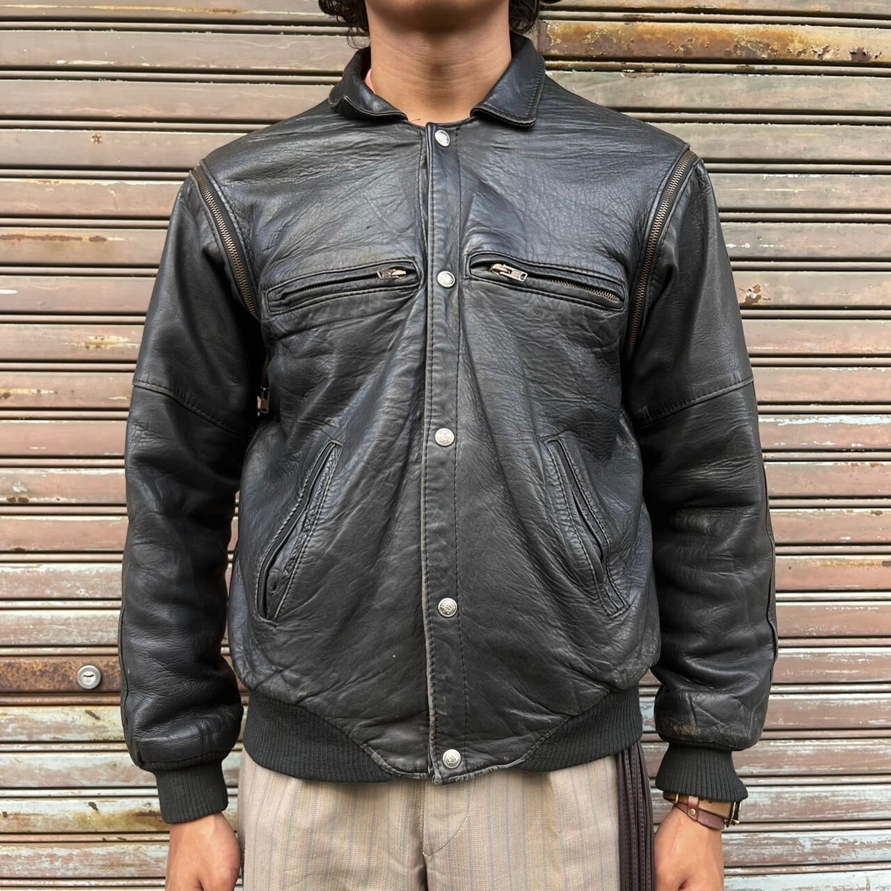 80s Japa 80s French Leather フランス製フランス軍 80s Japa 80s French Leather フランス製フランス軍
