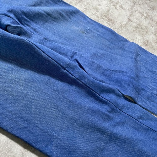 40-50s フレンチワーク モールスキン ブルー パンツ W30 詳細写真9