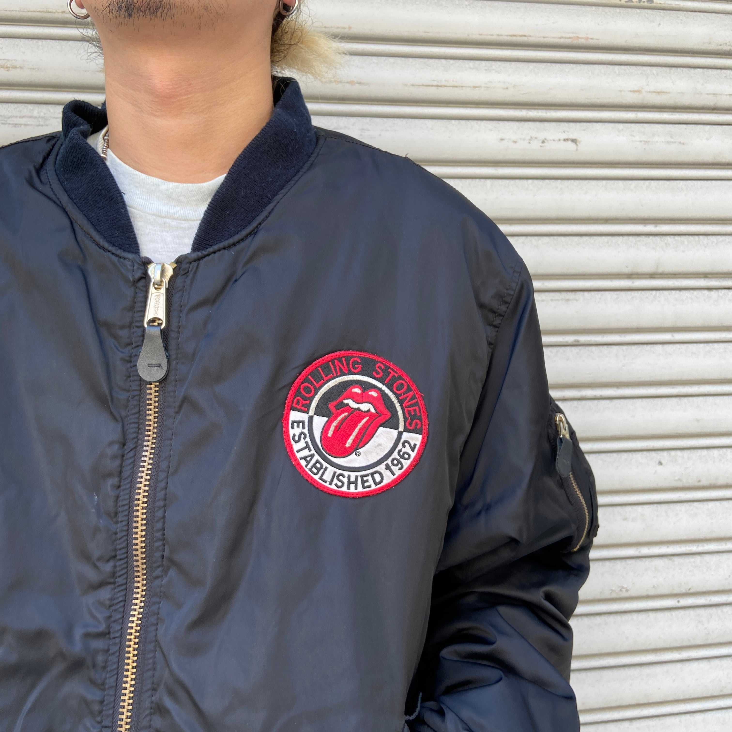 90s イングランド製 ローリングストーンズ MA-1 ツアージャケット XL