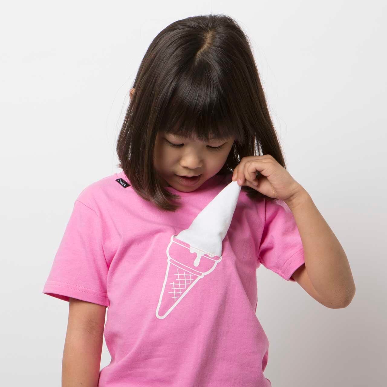 KIDS icecream Tシャツ（ピンク） | inink | 斬新な3Dデザインの面白い