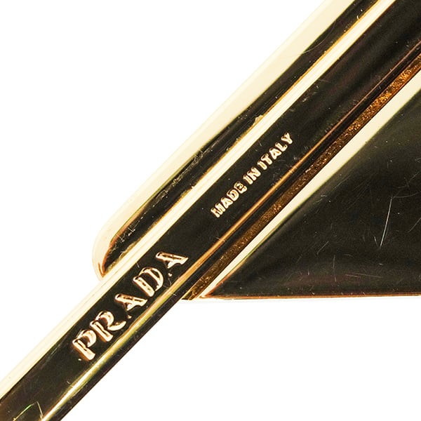 Used PRADA プラダ バレッタ トライアングルロゴ べっ甲柄 ブラウン