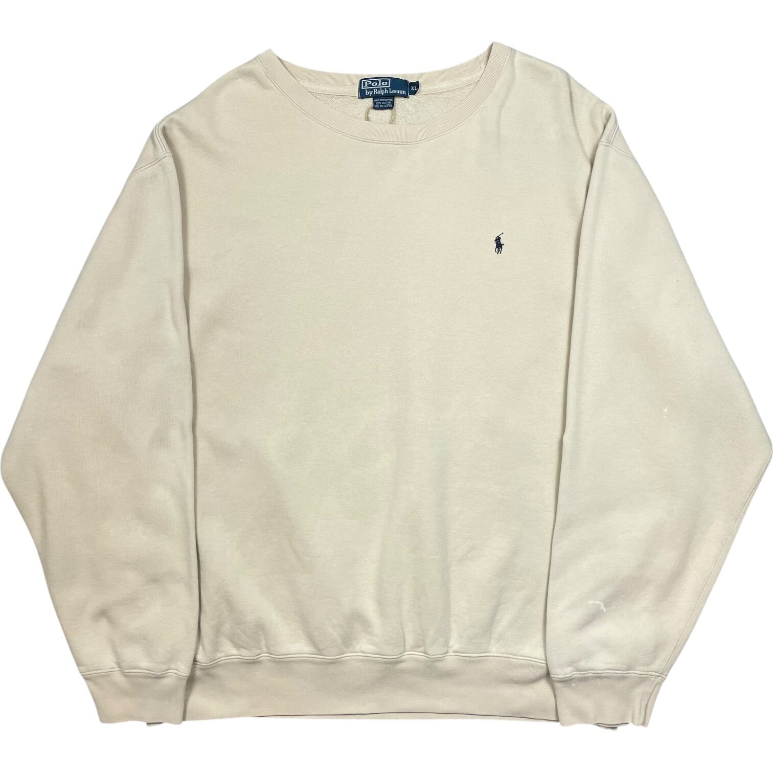 《XL》Polo by Ralph Lauren ポロバイラルフローレン スウェット ワンポイントロゴ 刺繍 ベージュ no.9829