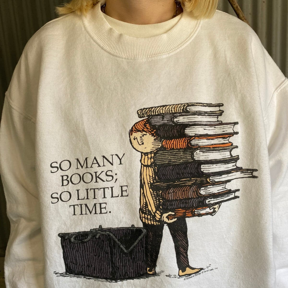 Edward Gorey【XXL】 90's プルオーバースウェット 絵本