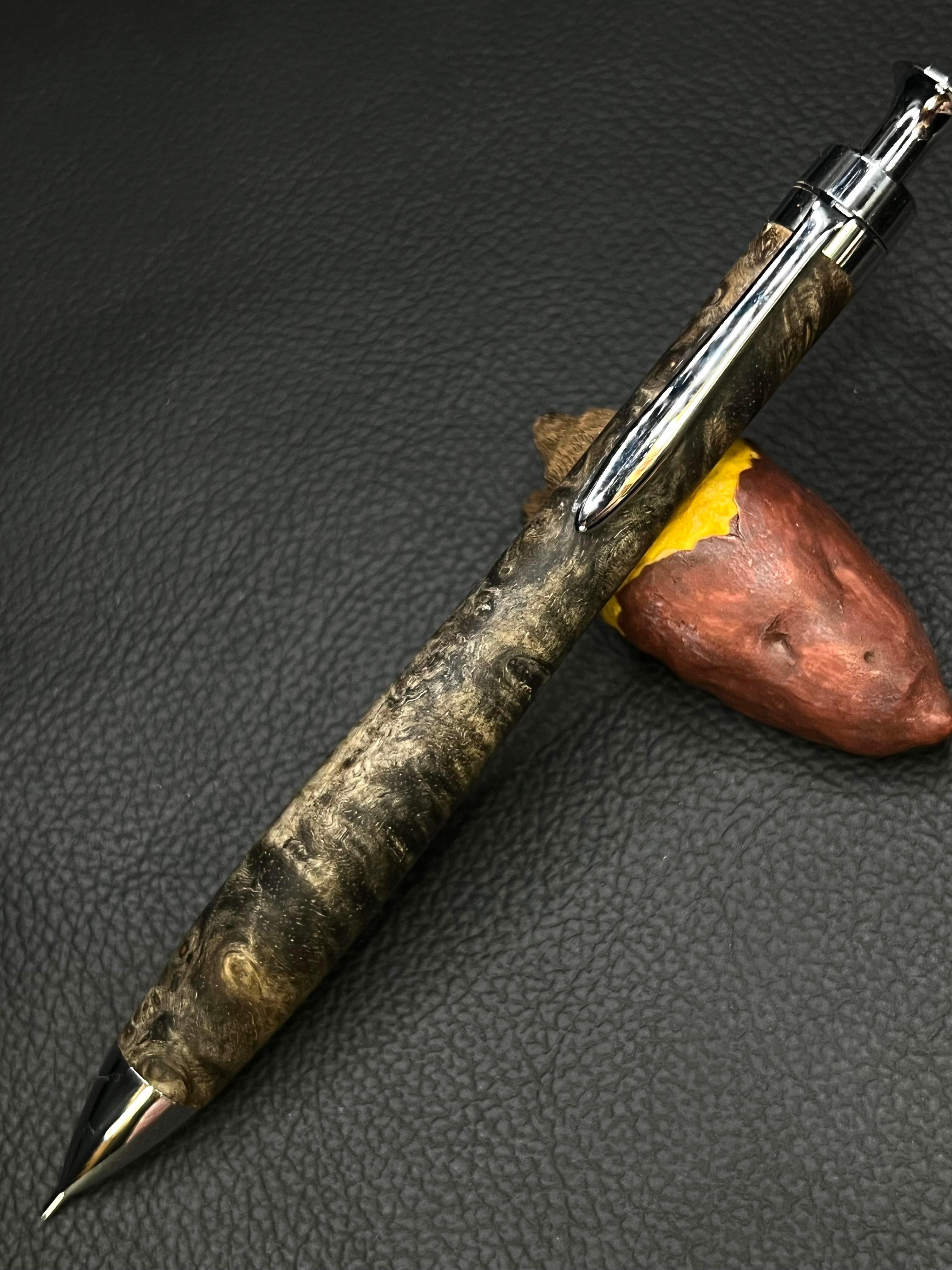 こぶた工房　黄花梨　極上変わり杢　シャープペン こぶた工房木軸シャーペン黄花梨極上変わり杢