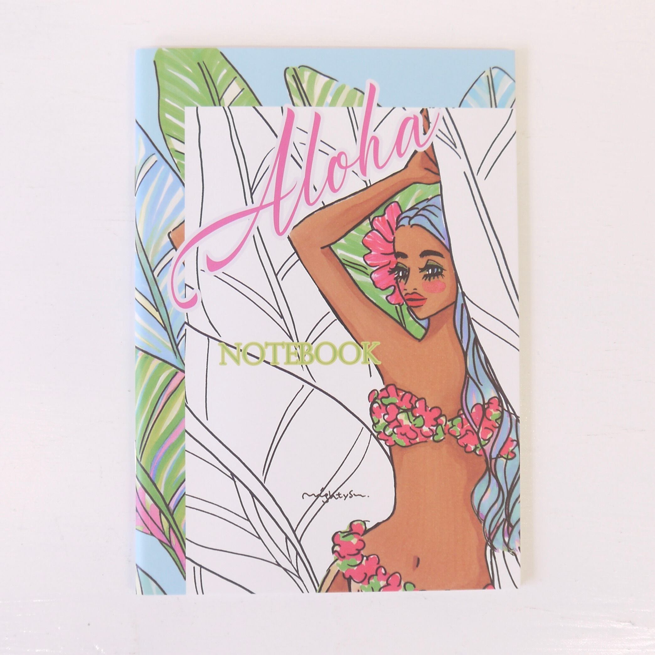 フラノート ハワイ アロハノート フラダンス マイティ・スー maunaloa A5サイズ レシピノート ギフト HAWAII トロピカルガール<ウーマン>