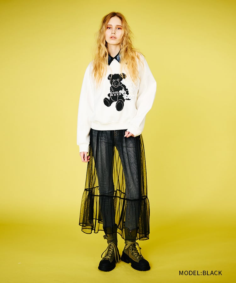 直営店限定ITEM】シェルスパンコールフラワーフェイクカラー (BLACK