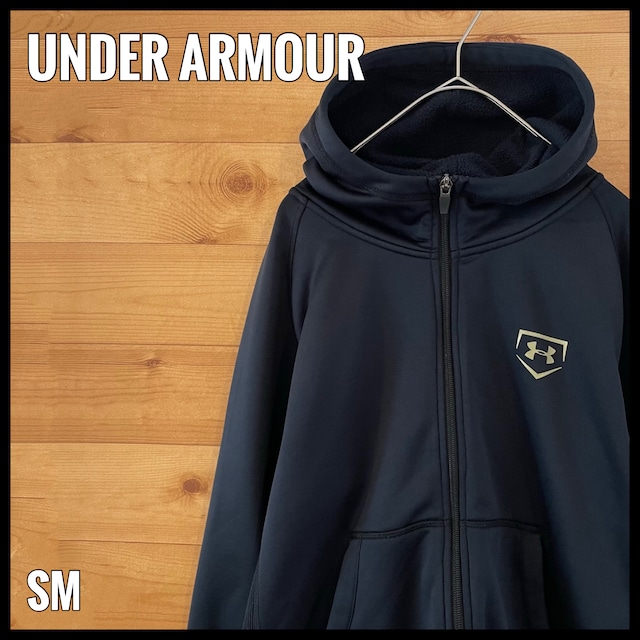 【UNDERARMOUR】ジップアップ パーカー ポリエステル ブランドロゴ  SM アンダーアーマー US古着