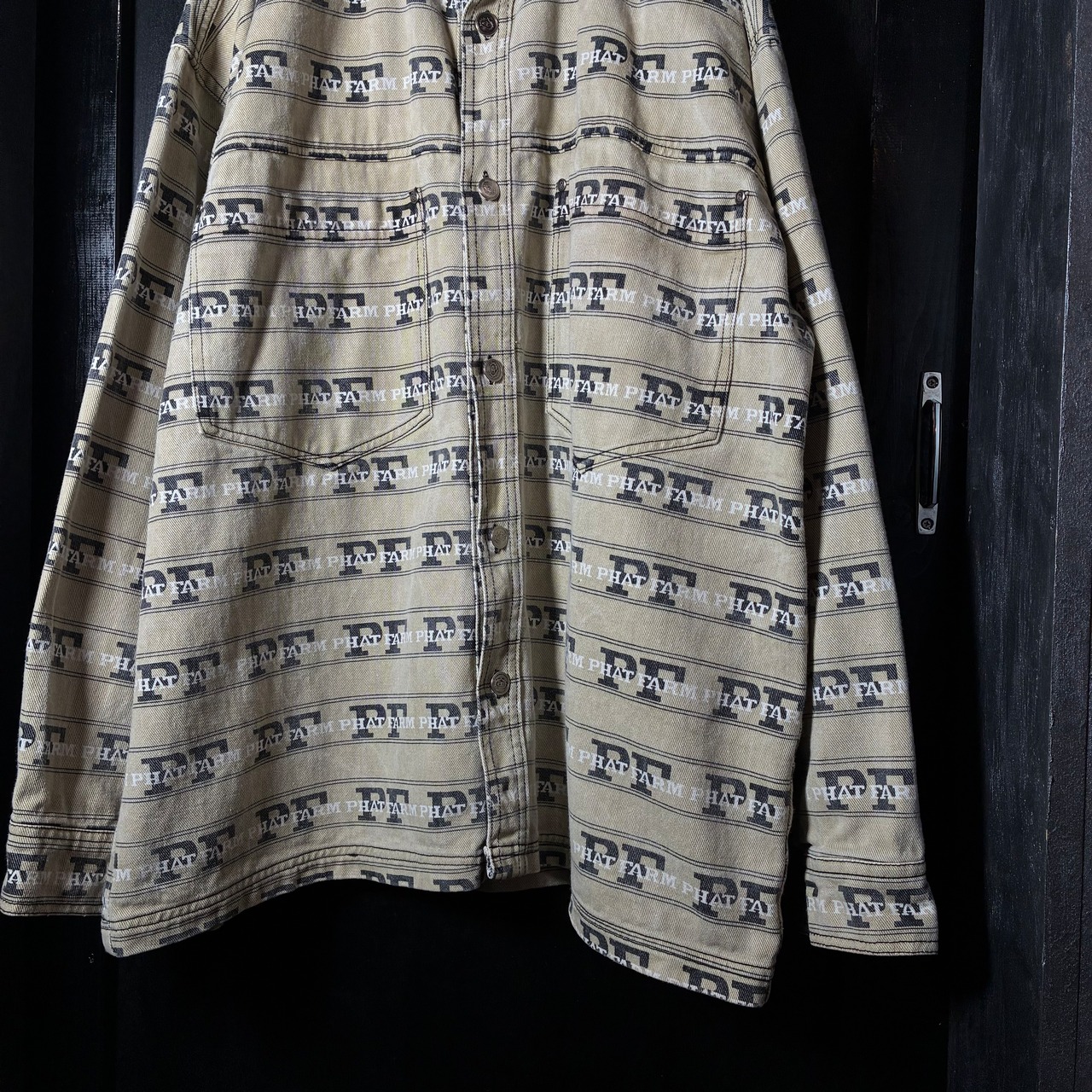 PHAT FARM 総柄カバーオール ジャケット ファットファーム ベージュ XXL