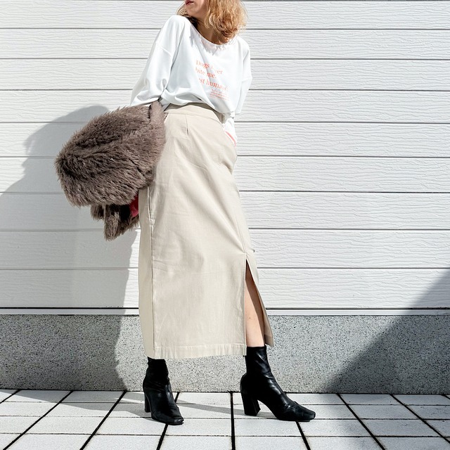 裏起毛ストレッチタイトスカート