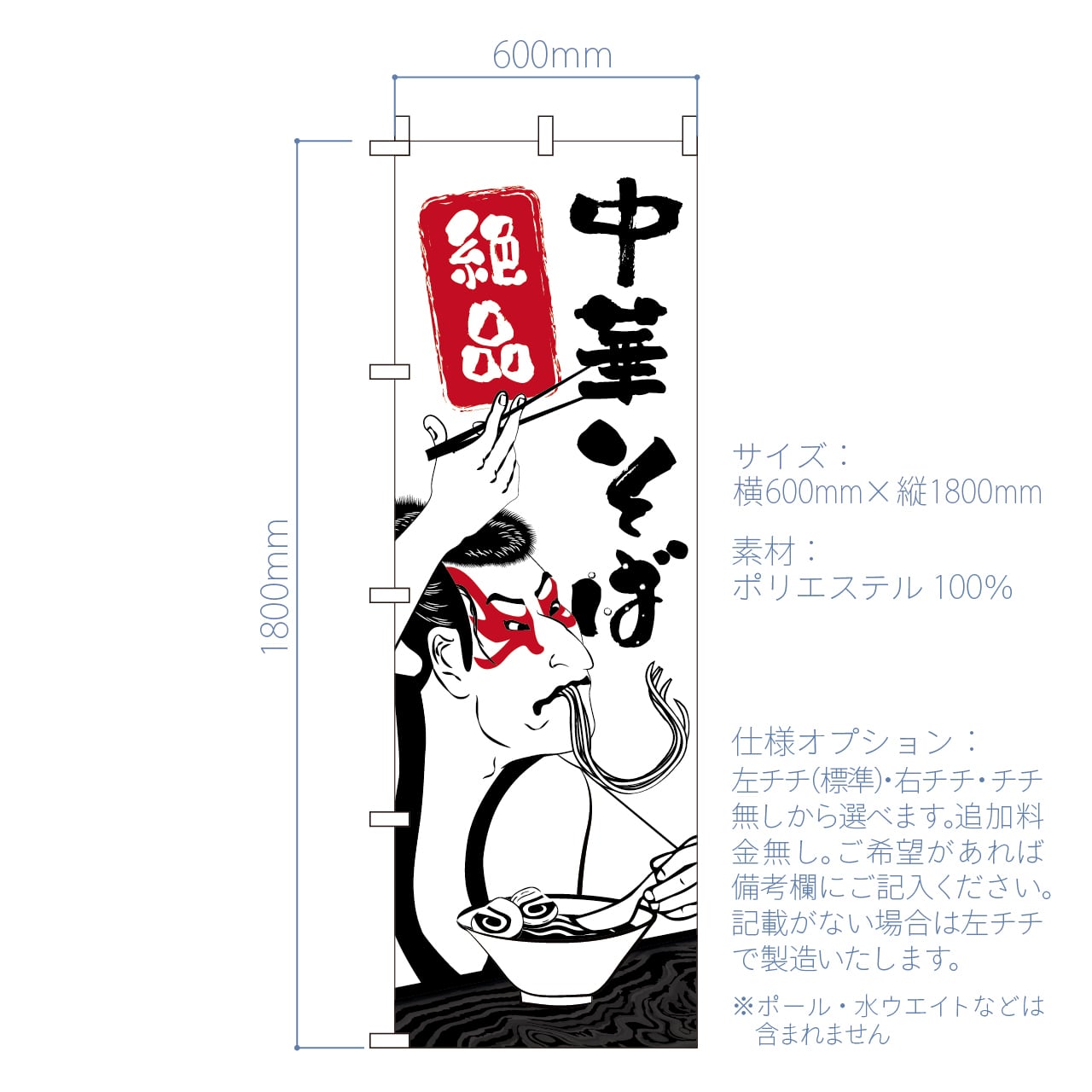 ラーメン らーめん 中華そば 浮世絵 写楽 のぼり旗 おしゃれ のぼり