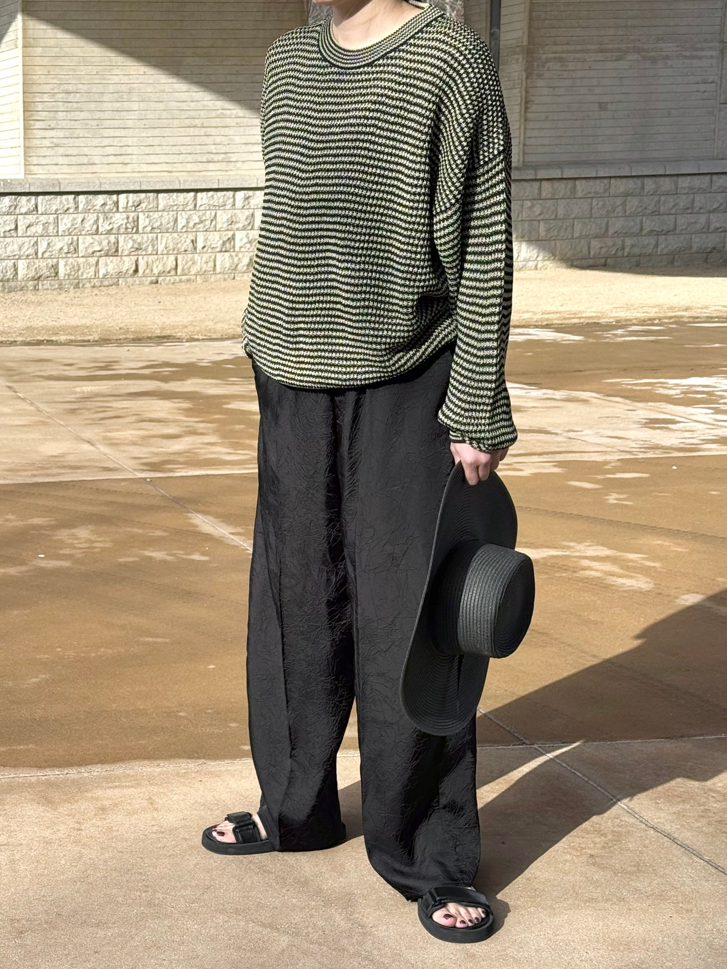 Cristaseya  [WASHI PAPER STRIPED SWEATER]