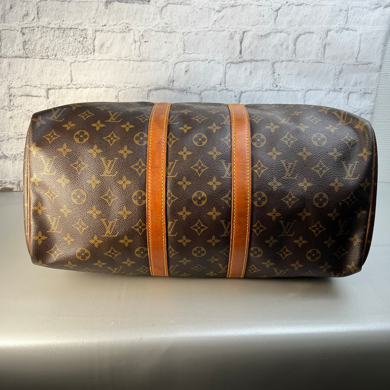 LOUIS VUITTON ルイヴィトン M41428 キーポル45 モノグラム レザー ボストンバッグ ブラウン A-12328