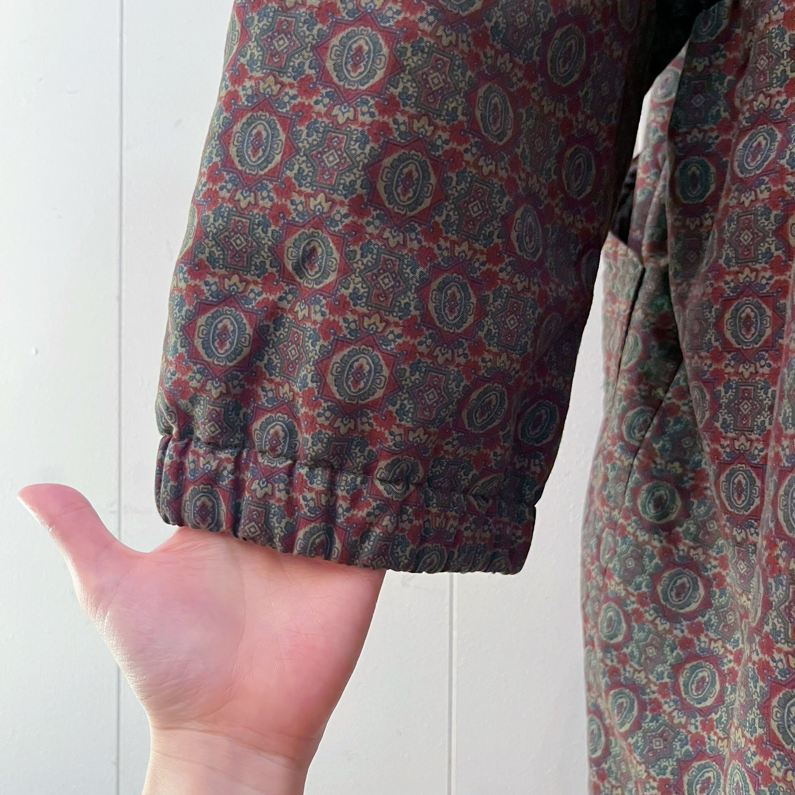round collar geometric drawstring coat
