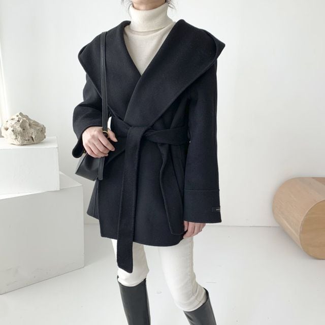 予約販売】ショートコート レディース コート きれいめ フード付