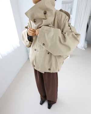 High neck short trench jacket