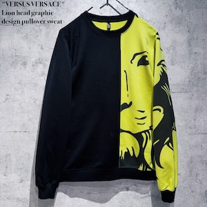 "VERSUS VERSACE"Lion head graphic design pullover sweat