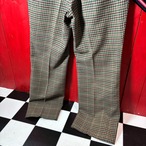 80s〜90s Vintage フレアスラックス　チェック柄　センタープレス　YKKジップ