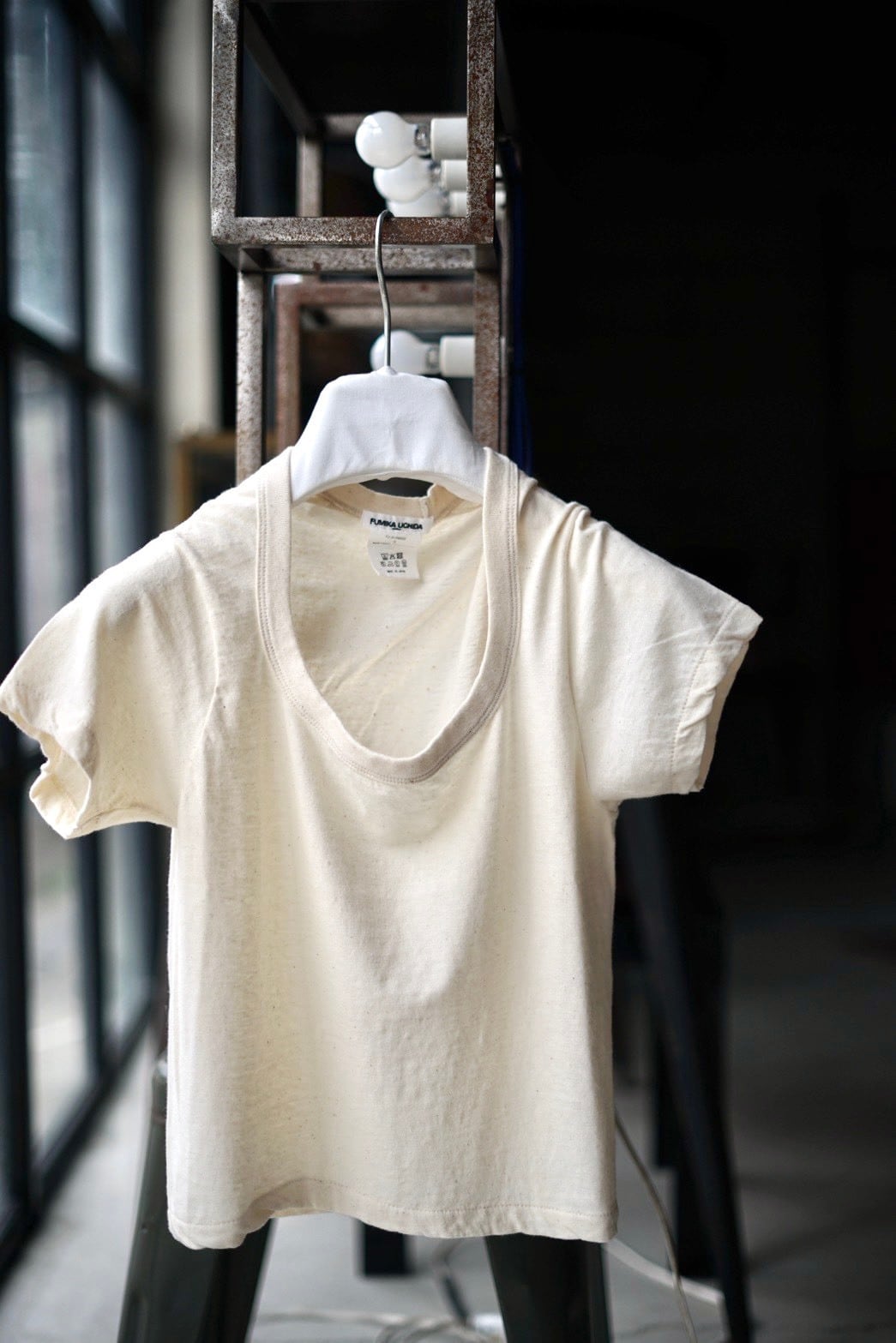 FUMIKA_UCHIDA / Trapezoid neck T-shirt (CORAL , IVORY , NAVY