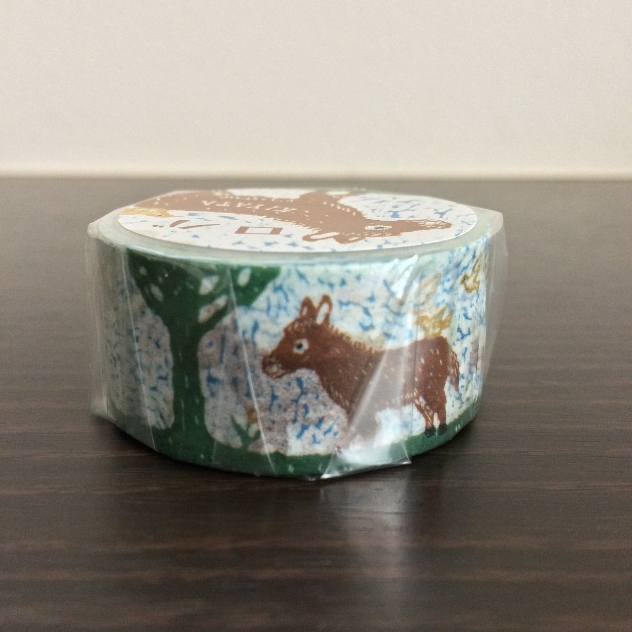 日本製・綿100% 巻売 343☆ 海外 マスキングテープ マステ PET 装飾 動物 熊 金ホロ