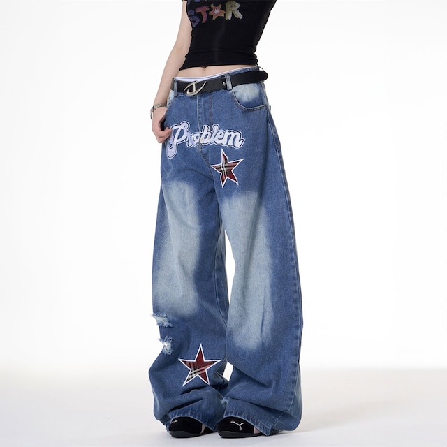 スターロゴフェードデニムパンツ R00873