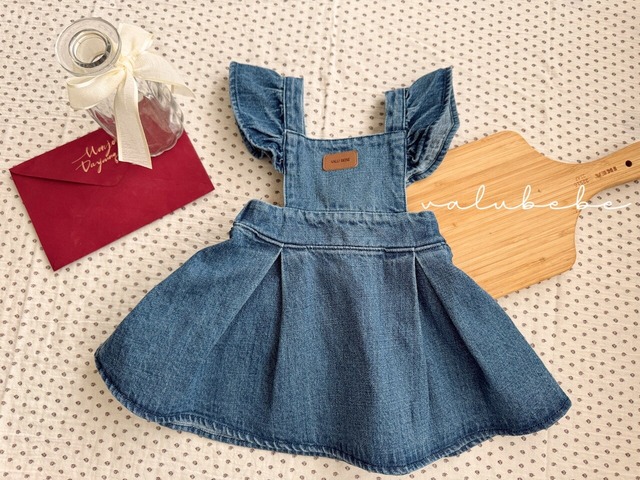 【予約】valubebe Frill wing denim one-piece