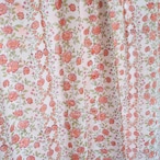 ブロックプリント生地【50cm単位】インド綿 花柄 白×ピンク/緑 #10310-WT1
